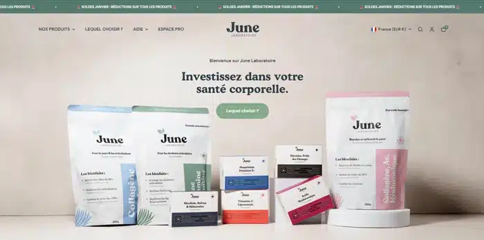 Prestation copywriting pour June Laboratoire - Vert Plume freelance webmarketing et marketing digital
