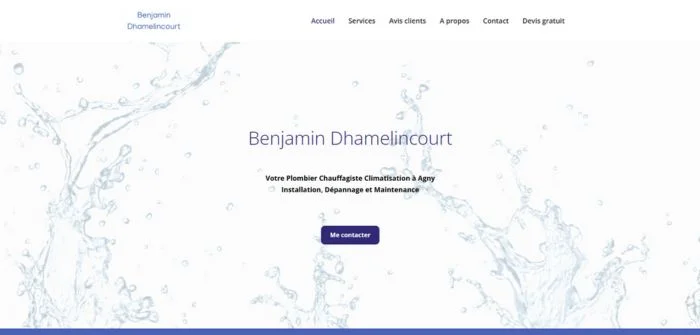 Vert Plume Webmarketing, consultante marketing digital et freelance webmarketing : prestations Webdesign, copywriting et création de site web one page pour Dhamenlicourt Artisan Plombier