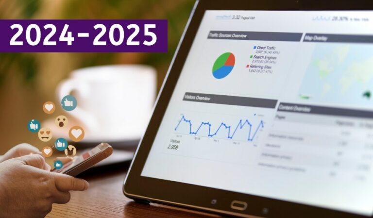 Visuel illustratif article Réseaux sociaux chiffres et statistiques d'âge et d'usage 2024-2025 - Vert Plume Webmarketing, consultante marketing digital et freelance stratégie digitale. Prestations webmarketing : SEO, Google Ads, stratégie réseaux sociaux et community management, stratégie Inbound Marketing, conseil