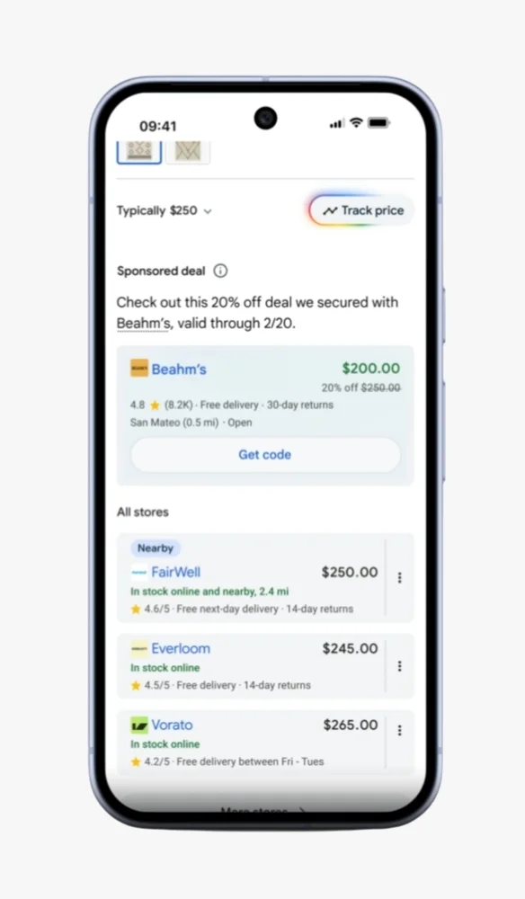 Illustration mode IA promotions - Google Ads incorpore l’IA - site Vert Plume Webmarketing, freelance marketing digital, consultante SEO GEO et Google Ads SEA