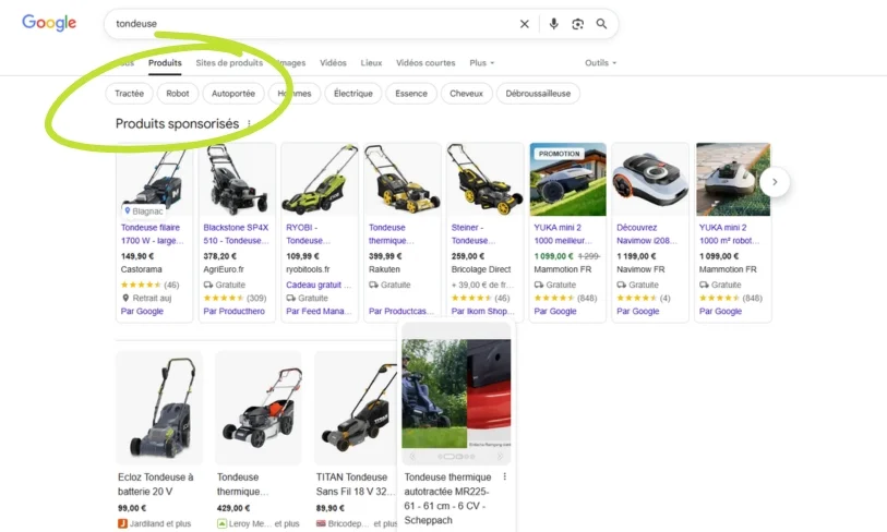 Illustration Campagne Google Ads Shopping - Blog Vert Plume Webmarketing, freelance webmarketing