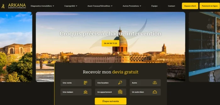 Projet Vert Plume Webmarketing - Arkana Diagnostics Immobiliers - SEO, Google Ads et Google Maps