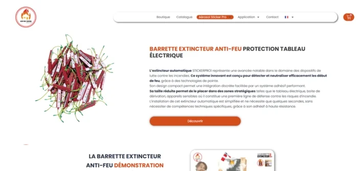 AeroXsense site AutofireFighing aperçu de travail CRO : avant- Vert Plume Webmarketing