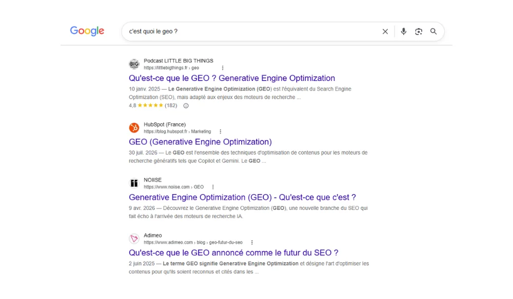 Article “Comment être cité par IA Overview et comment ça marche ?” Blog Vert Plume Webmarketing - Illustration SEO Classique pour comparaison