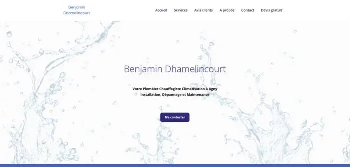 Vert Plume Webmarketing, consultante marketing digital et freelance webmarketing : prestations Webdesign, copywriting et création de site web one page pour Dhamenlicourt Artisan Plombier