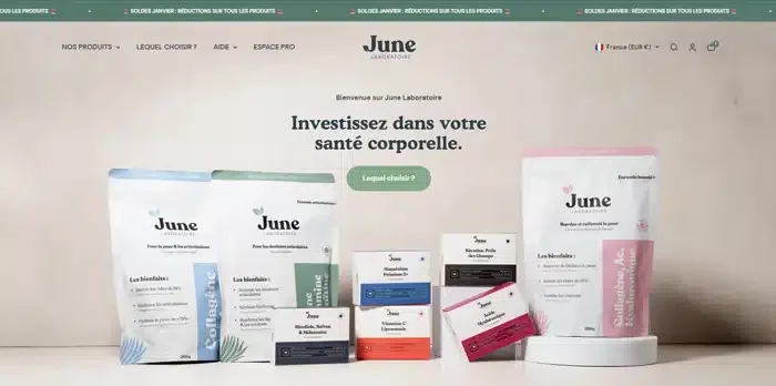 Prestation copywriting pour June Laboratoire - Vert Plume freelance webmarketing et marketing digital